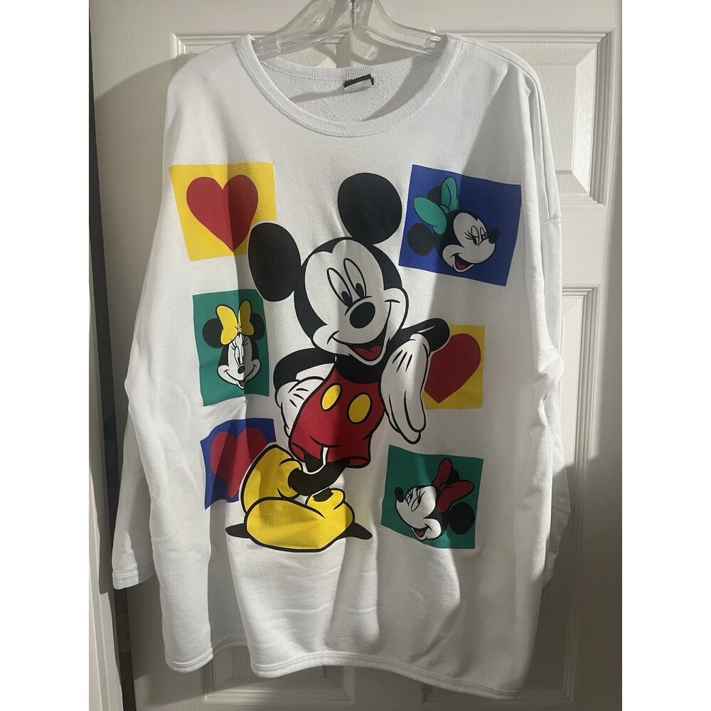 Vtg Disney Mickey Unlimited Land’N Sea Pullover Sweatshirt 2XL Minnie